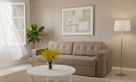 Canapele 3 locuri extensibile - CANAPEA GAUDI extensibila stofa bej deschis Austin 3