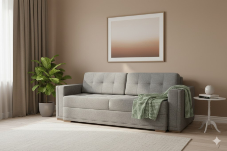 Canapele - CANAPEA GAUDI extensibila stofa gri Aragon 90