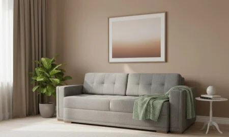 Canapele 3 locuri extensibile - CANAPEA GAUDI extensibila stofa gri Aragon 90