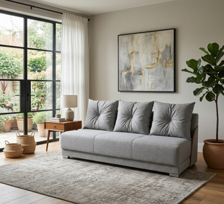 Canapele 3 locuri extensibile - canapea-markos-extensibila-140-stofa-gri-mobila-actual-barlad