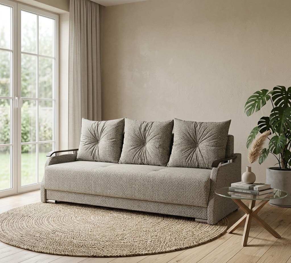 Canapele 3 locuri extensibile - canapea-modena-3locuri-extensibila-stofa-bej-mobila-actual-barlad