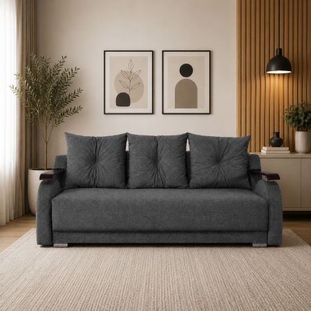 Canapele - CANAPEA ORIENT extensibila 140 stofa gri inchis Inari 94