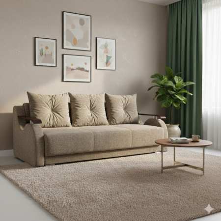 Canapele - CANAPEA ORIENT extensibila 140 stofa plusata Mars01