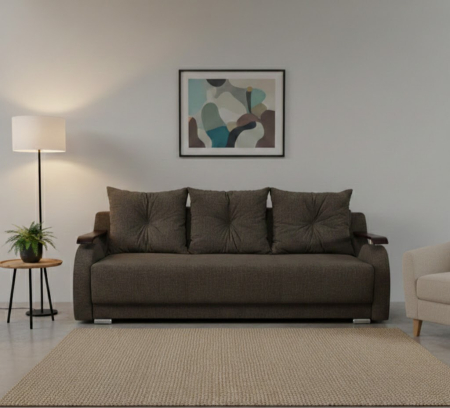 Canapele 3 locuri extensibile - canapea-orient-extensibila-stofa-maro-inchis-inari-2-magazin-mobila-actual-barlad vaslui