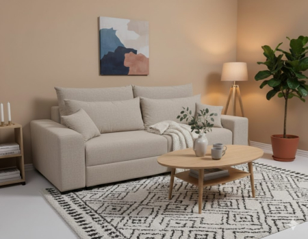 Canapele - CANAPEA ROMA extensibila stofa bej deschis Austin2