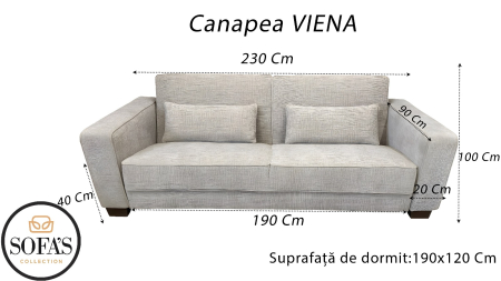 CANAPEA VIENA extensibila stofa maro deschis Austin 3 [6]