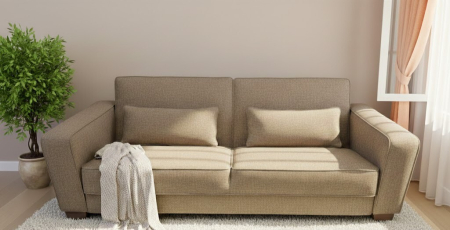 Canapele 3 locuri extensibile - CANAPEA VIENA extensibila stofa maro deschis Austin 3