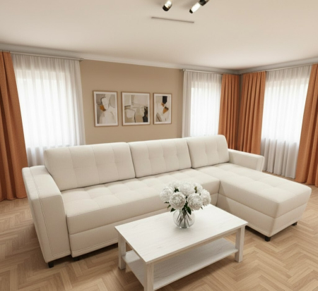 COLTAR GAUDI extensibil 3S1 stofa bej deschis Austin 2