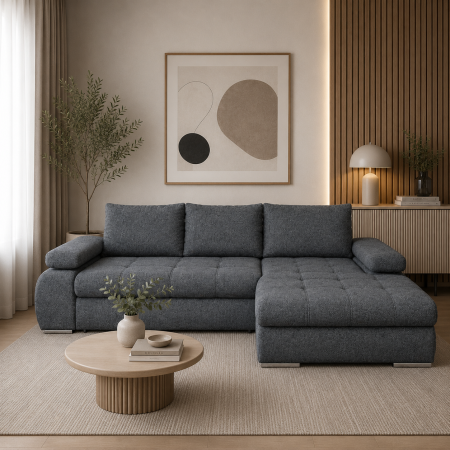 Coltare extensibile - coltar-infinity-extensibil-stofa-gri-neve90-mobila-actual