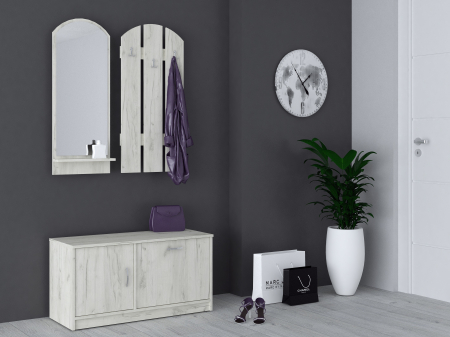 Mobila hol - Cuier OLGA stejar alb craft k001