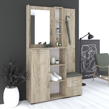 Mobila hol - Cuier MATEI stejar gri craft k002