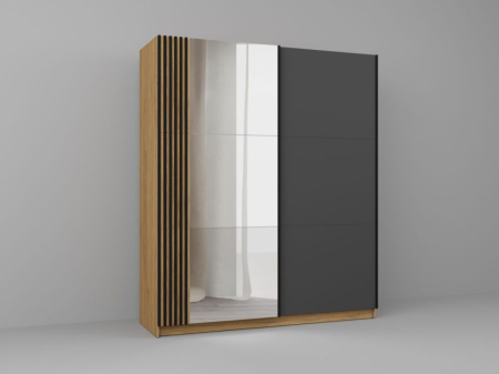 DORMITOR AXEL cu dulap cu 2 usi culisante si oglinda [4]