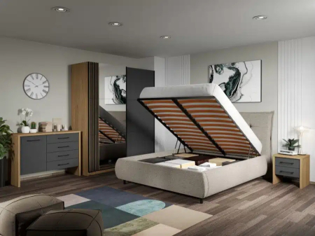 DORMITOR AXEL cu dulap cu 2 usi culisante si oglinda [1]