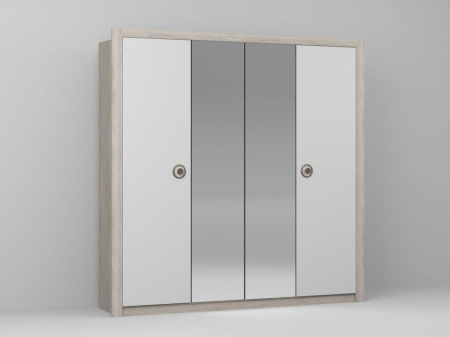 DORMITOR NOEL cu dulap cu 4 usi batante si oglinda si pat tapitat [3]