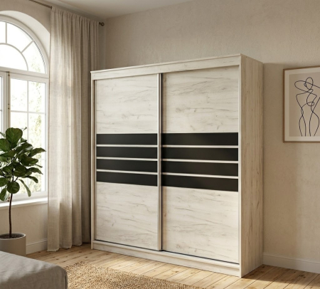 Dressinguri sI dulapuri - Dressing Luca 2m cu usi culisante culoare stejar alb craft Mobila Actual Barlad