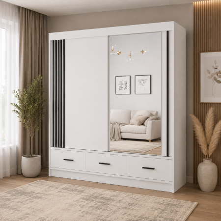 Dressinguri sI dulapuri - dressing-canada-200-alb-usi-culisante-3sertare-mobila-actual-barlad