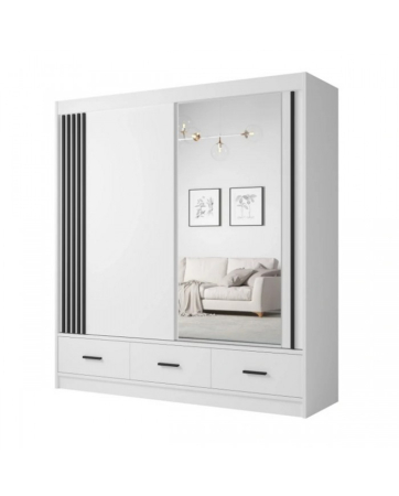 Dressing CANADA CA24-200 alb cu manere negre, 2 usi culisante si 3 sertare [0]