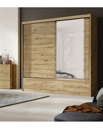 Dressing CANADA stejar artisan, 2 usi culisante si 3 sertare [3]