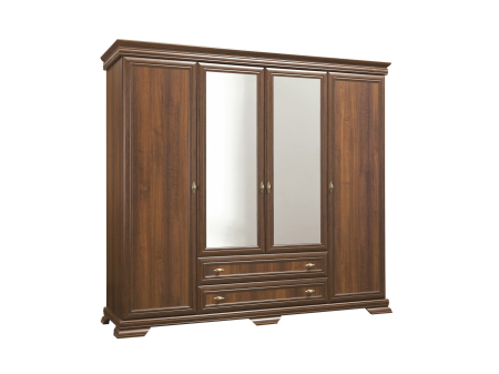 Mobila dormitor - Dulap Kora 4 usi si 2 sertare KS3 nuc