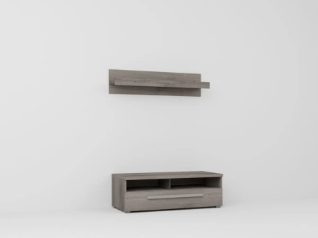 Set mobilier living Vera pal melaminat lemn si gri nisip 3,05m [1]