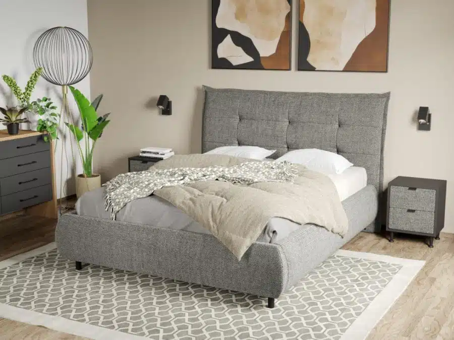 Mobila dormitor - PAT tapitat Axel cu somiera fixa