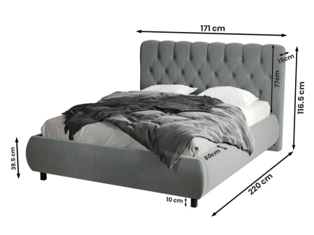 PAT tapitat MEGA catifea gri inchis cu somiera fixa [5]