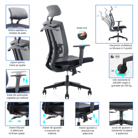 Scaun birou KOBE H [9]