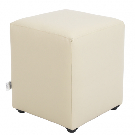 Mobila living - Taburet CUBE imitatie piele crem 21834