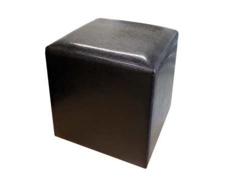 Mobila living - Taburet CUBE imitatie piele wenghe 21835