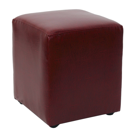 Mobila living - Taburet CUBE imitatie piele bordo 21902