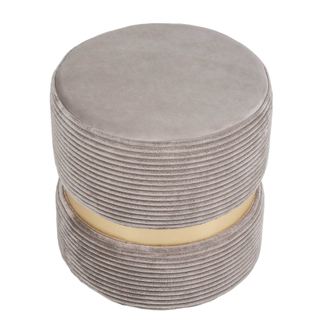 Taburet RING cu inel auriu stofa bej deschis L46 [1]