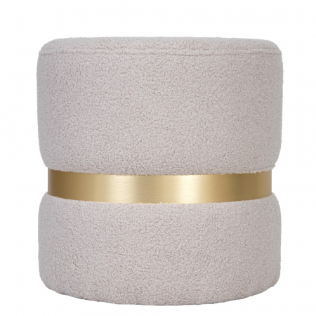 Mobila living - Taburet RING stofa cu inel auriu