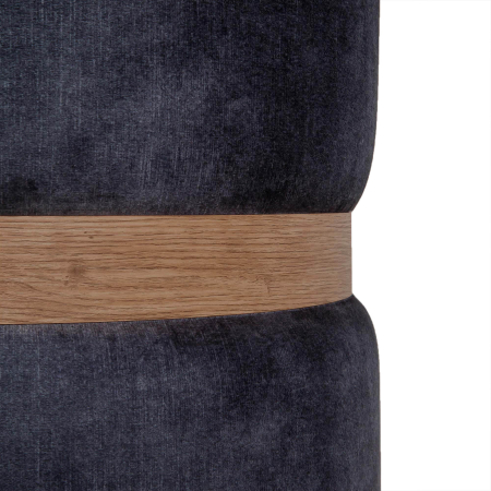 Taburet RING catifea gri cu inel stejar [4]