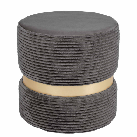 Taburet RING cu inel auriu stofa gri petrol L49 [4]