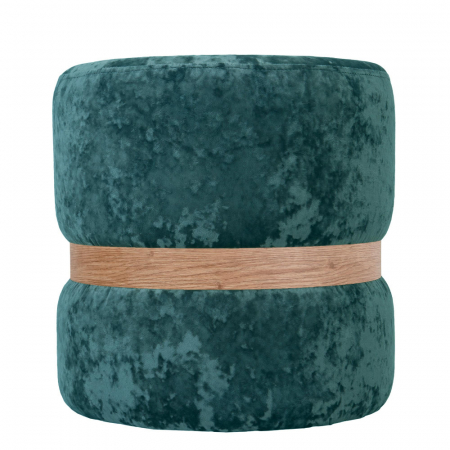 Mobila living - Taburet RING catifea cu inel stejar