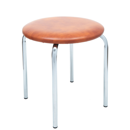 Mobila bucatarie - taburet-sofia-crom-imitatie-piele-coniac