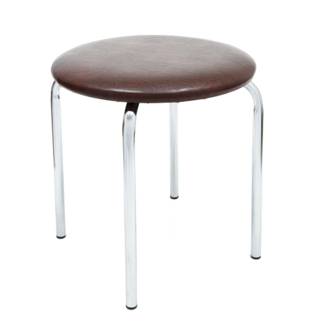 Mobila bucatarie - taburet-sofia-crom-imitatie-piele-maro