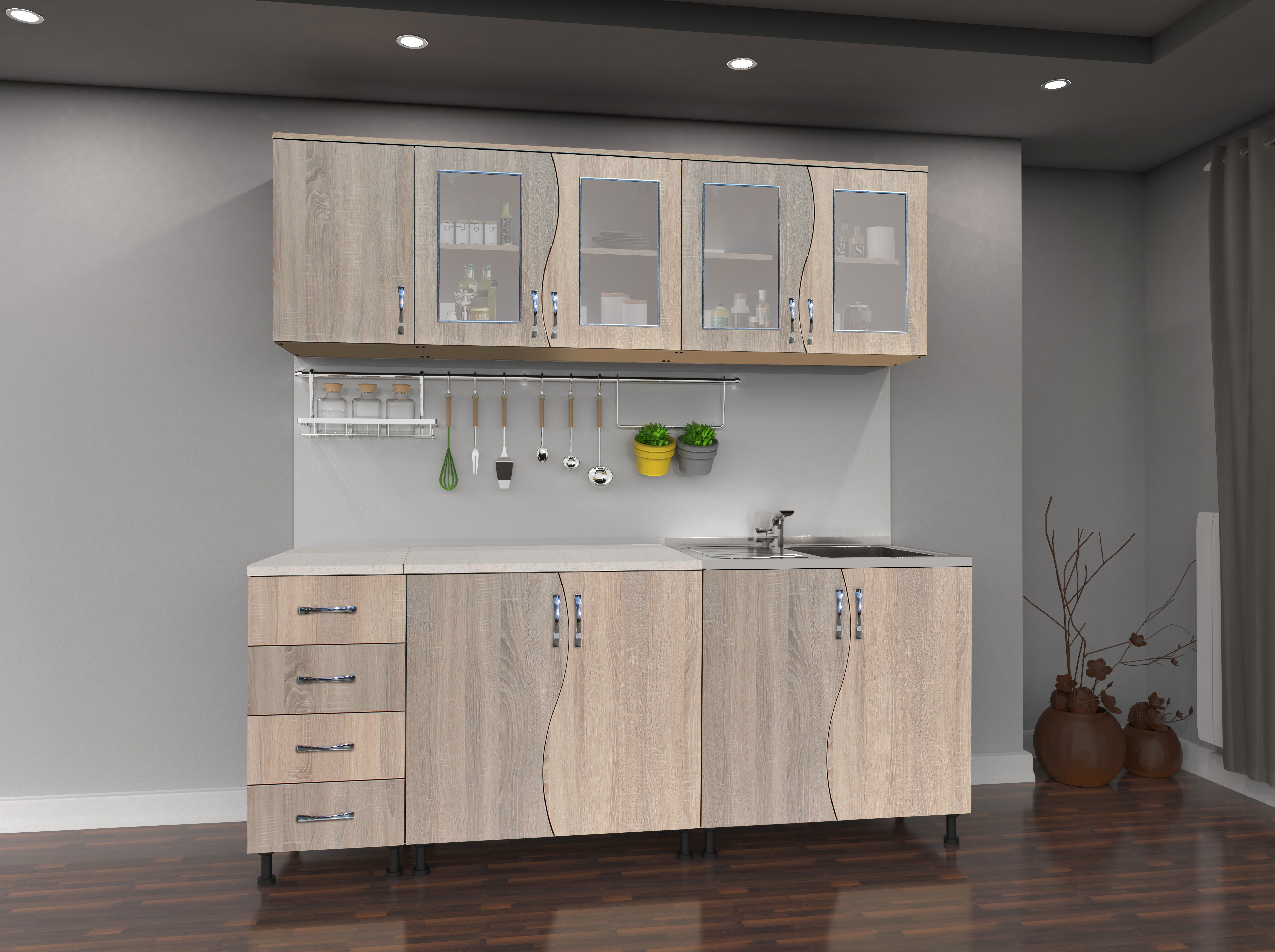 Bucatarie CIP S 2m, Sonoma + Trufe [1]