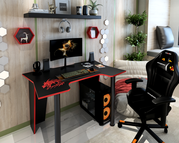 Birou Pc Kl 9.1 Wenge+Rosu [4]