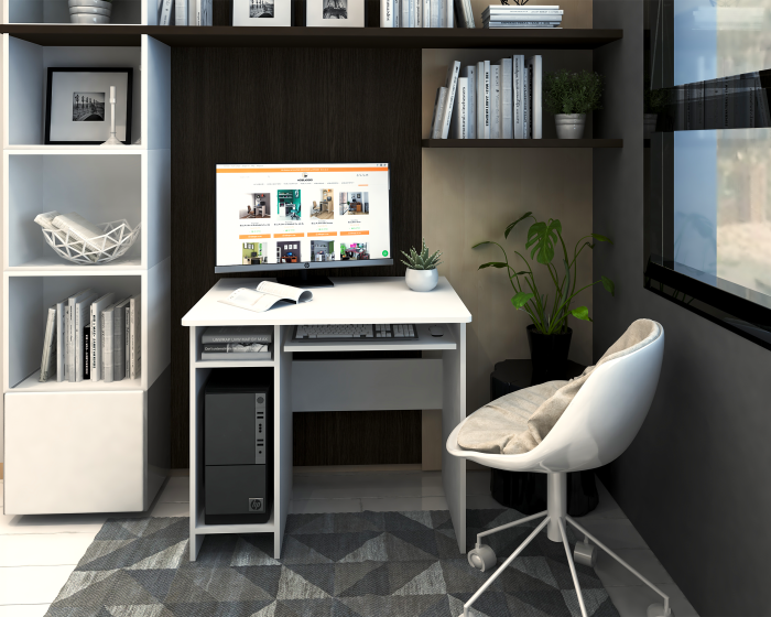 Birou Pc Skm-12 Ro,82x60x74 cm, Alb [1]