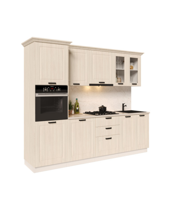 Bucatarie ATHENA 2.66 MDF, 266x223x60cm, lemn alb [6]