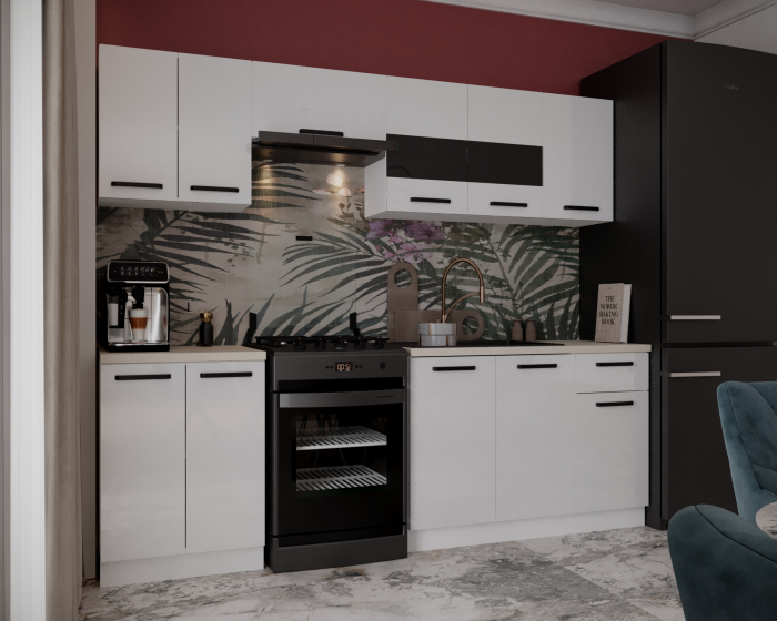 Bucatarie Daria, 240x60x200cm, Alb [3]