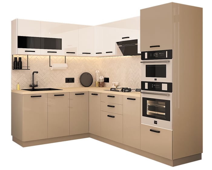 Bucatarie Daria colt V1, Alb+Cappuccino [4]