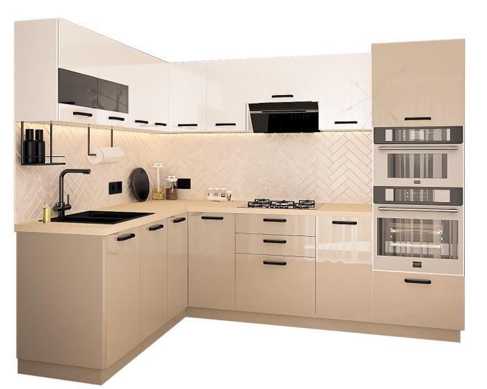 Bucatarie Daria colt V1, Alb+Cappuccino [5]