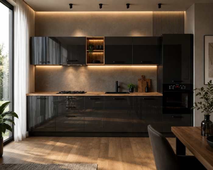 Bucatarie Daria MDF V1 Antracit 340x60x200cm [2]