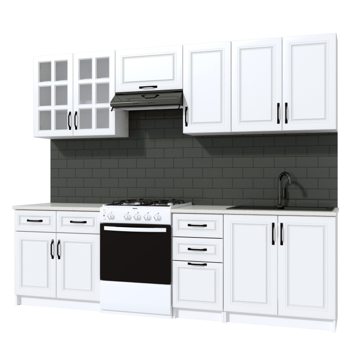 Bucatarie Michelle 2.6m MDF Ro, ALB [4]