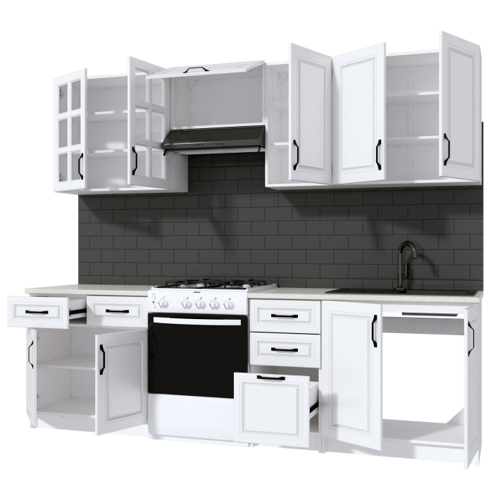 Bucatarie Michelle 2.6m MDF Ro, ALB [6]