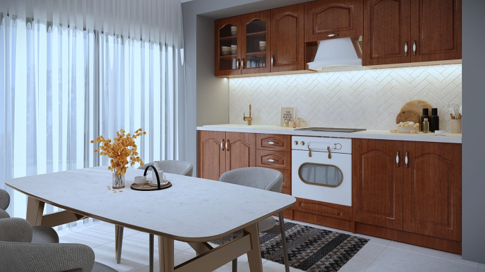 Bucatarie OLEA RO, MDF 2.6M, CALVADOS CU BLAT INTREG