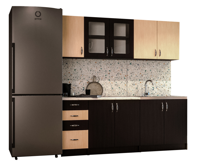 Bucatarie Venus Ro 2.0m, Wenge + Mesteacan [6]