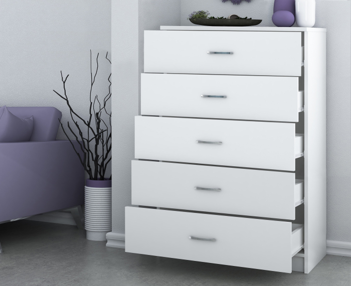 Comoda 5 sertare Ro Alb [2]